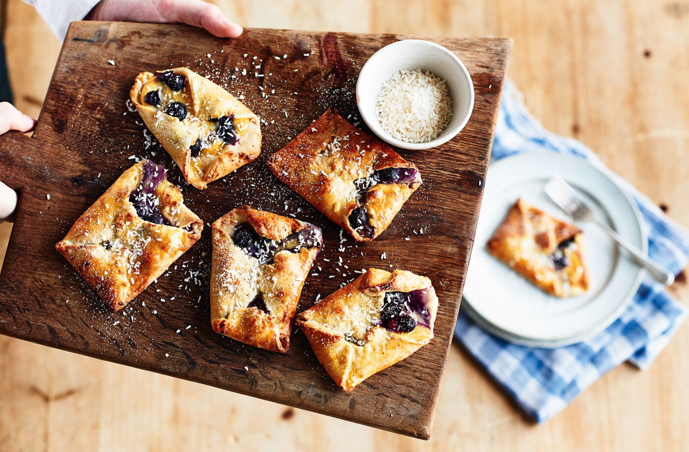 Blueberry and coconut pastries