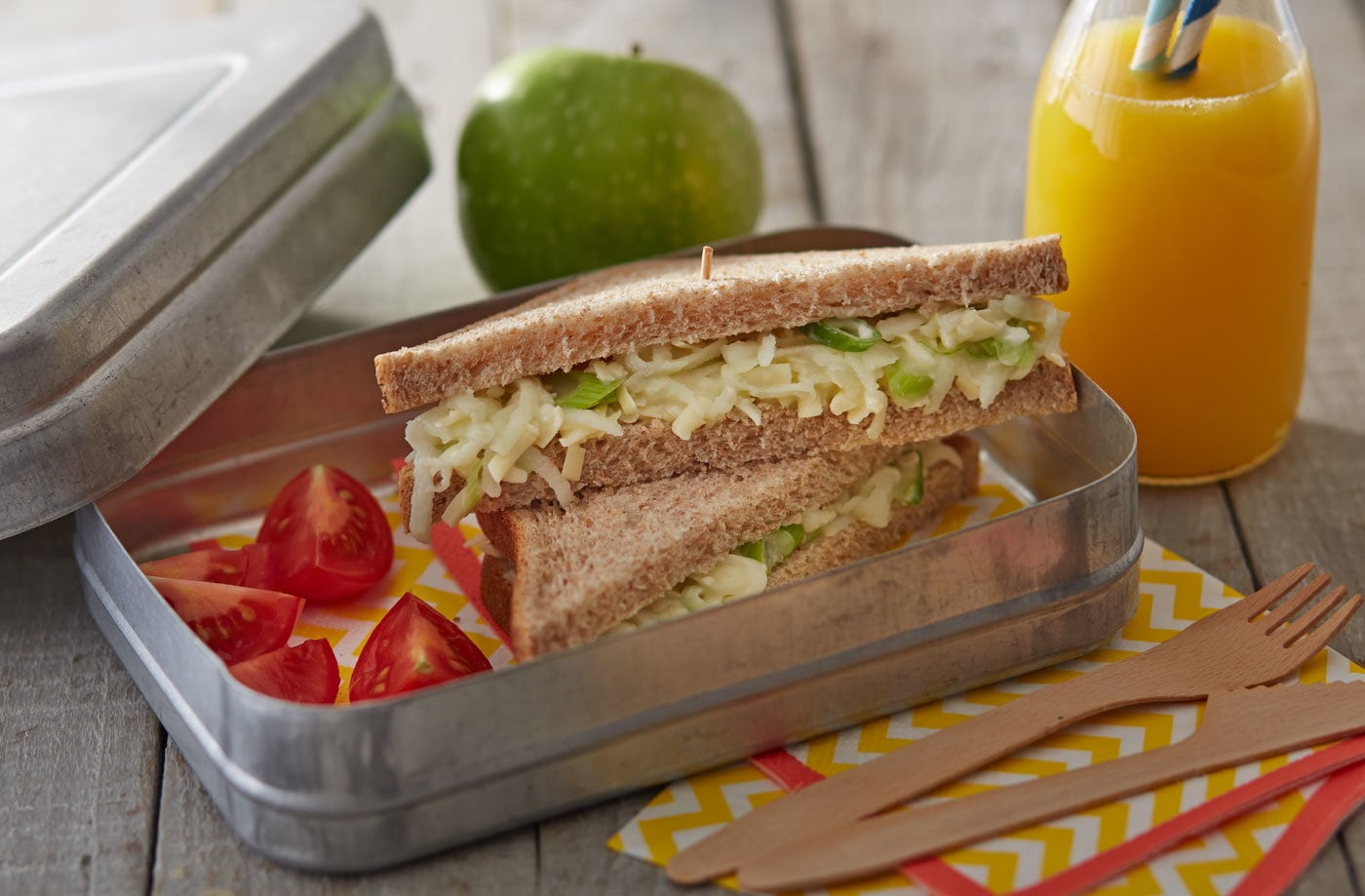 Cheese and apple slaw sandwiches