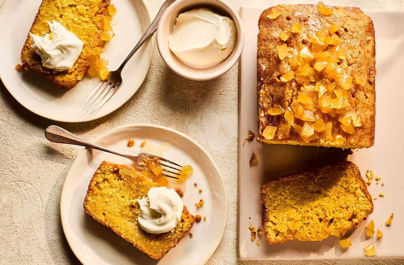 Ginger and lemon drizzle cake