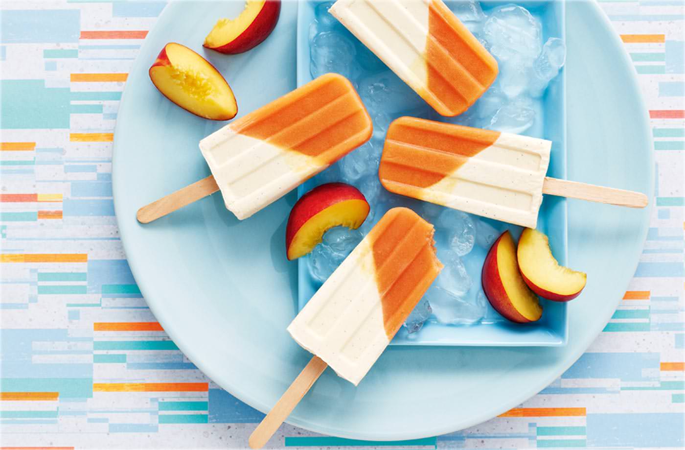 Roasted nectarine and miso pops