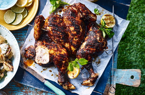 Image of "Blackened spiced spatchcock chicken"
