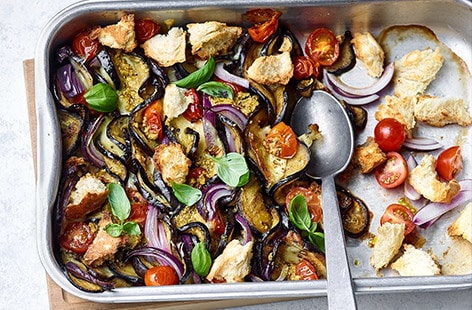 Image of "Caprese aubergine traybake"