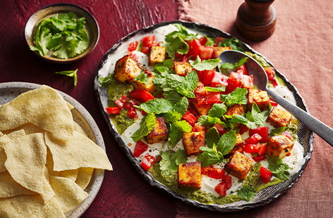 Image of "Tikka paneer dip with poppadoms"