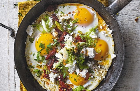 Image of "Chorizo and feta eggs"