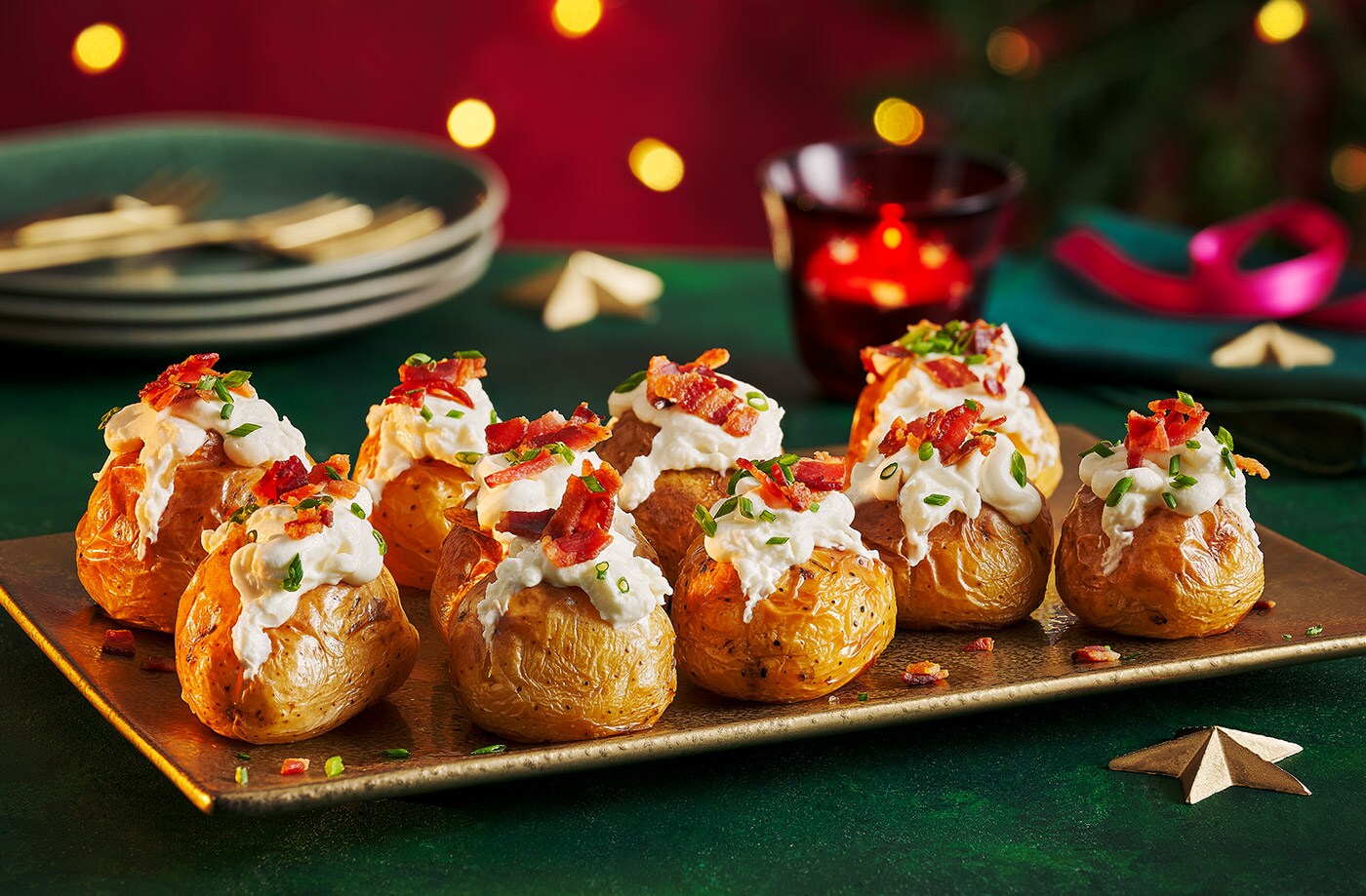 Baby jackets with cream cheese and bacon