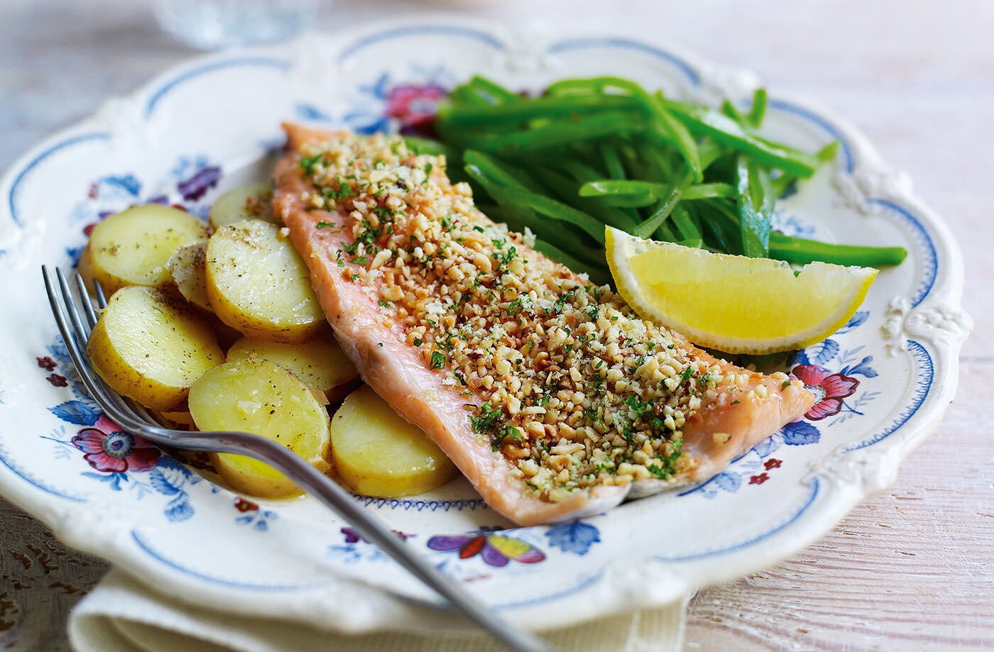 Trout fillets with a hazelnut crust