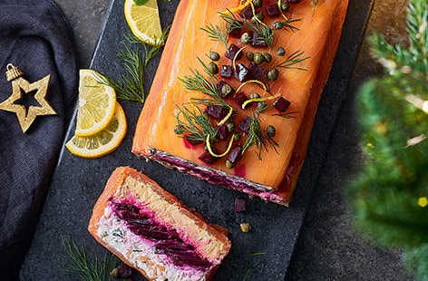 Image of "Smoked salmon and beetroot terrine"