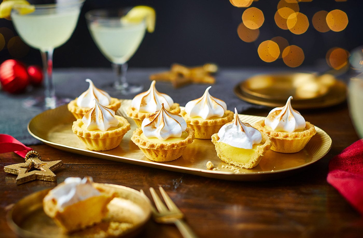 Lemon drop meringue tarts