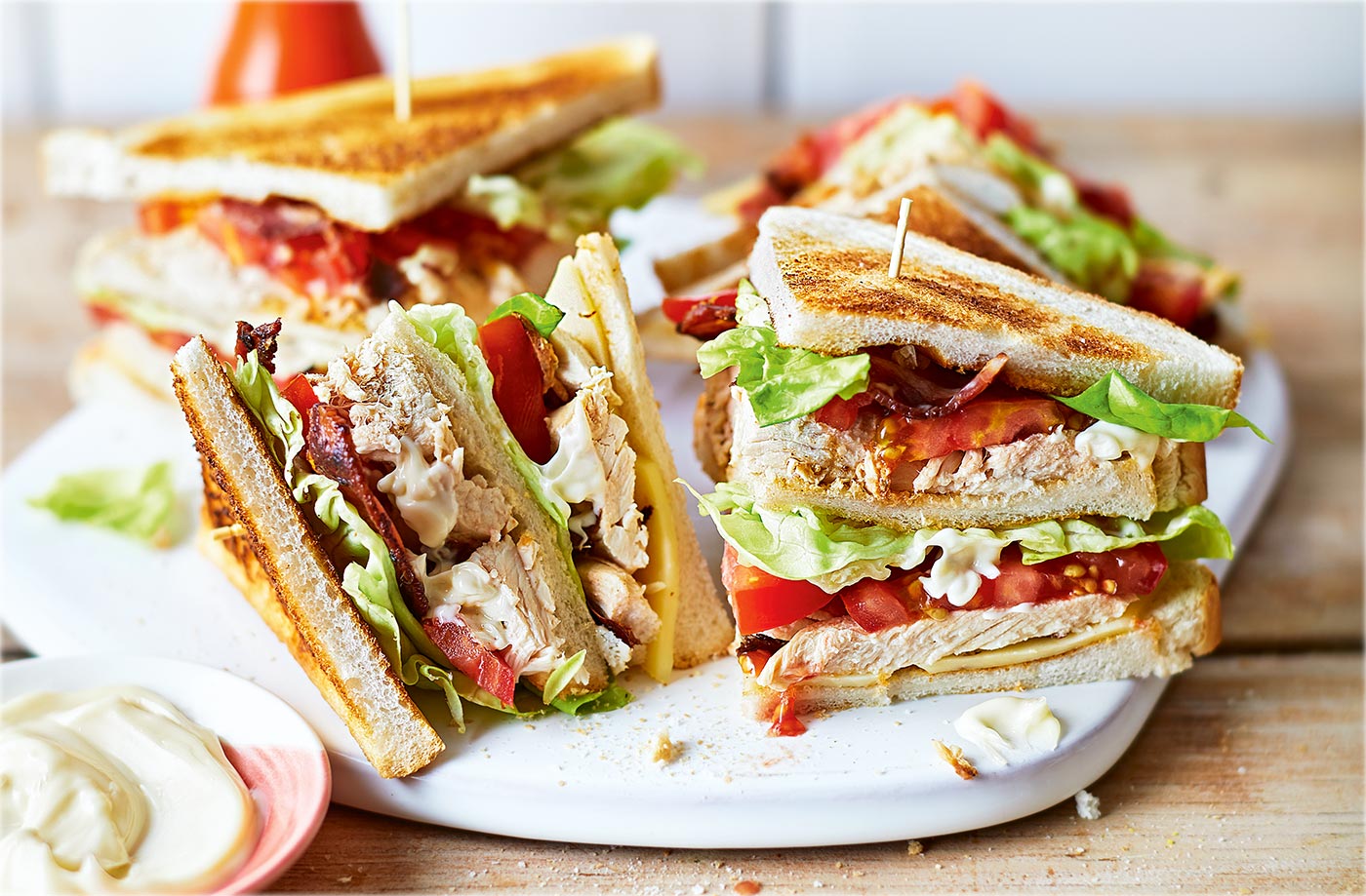 Classic chicken club sandwich