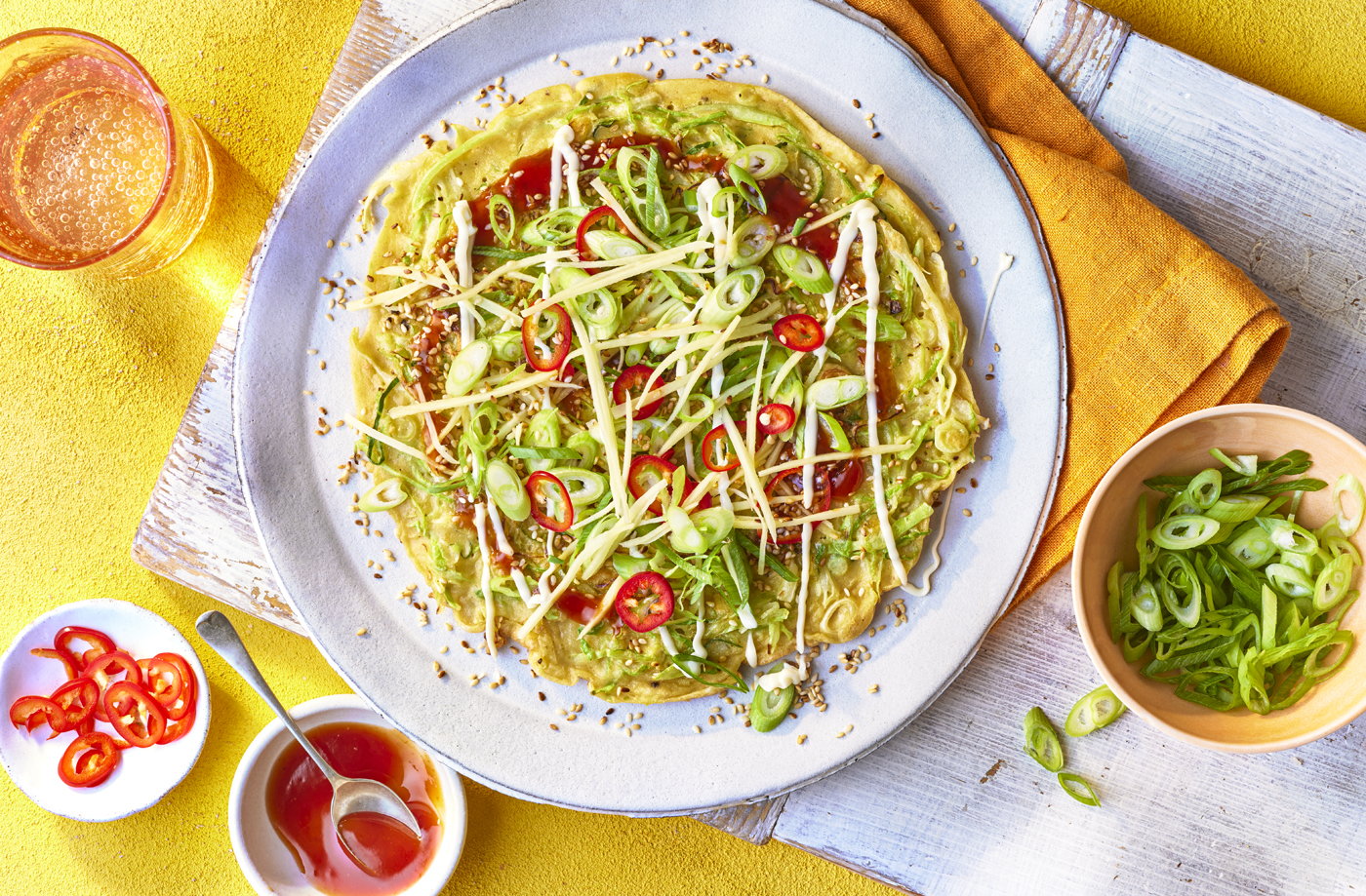 Japanese-style pancakes (okonomiyaki)