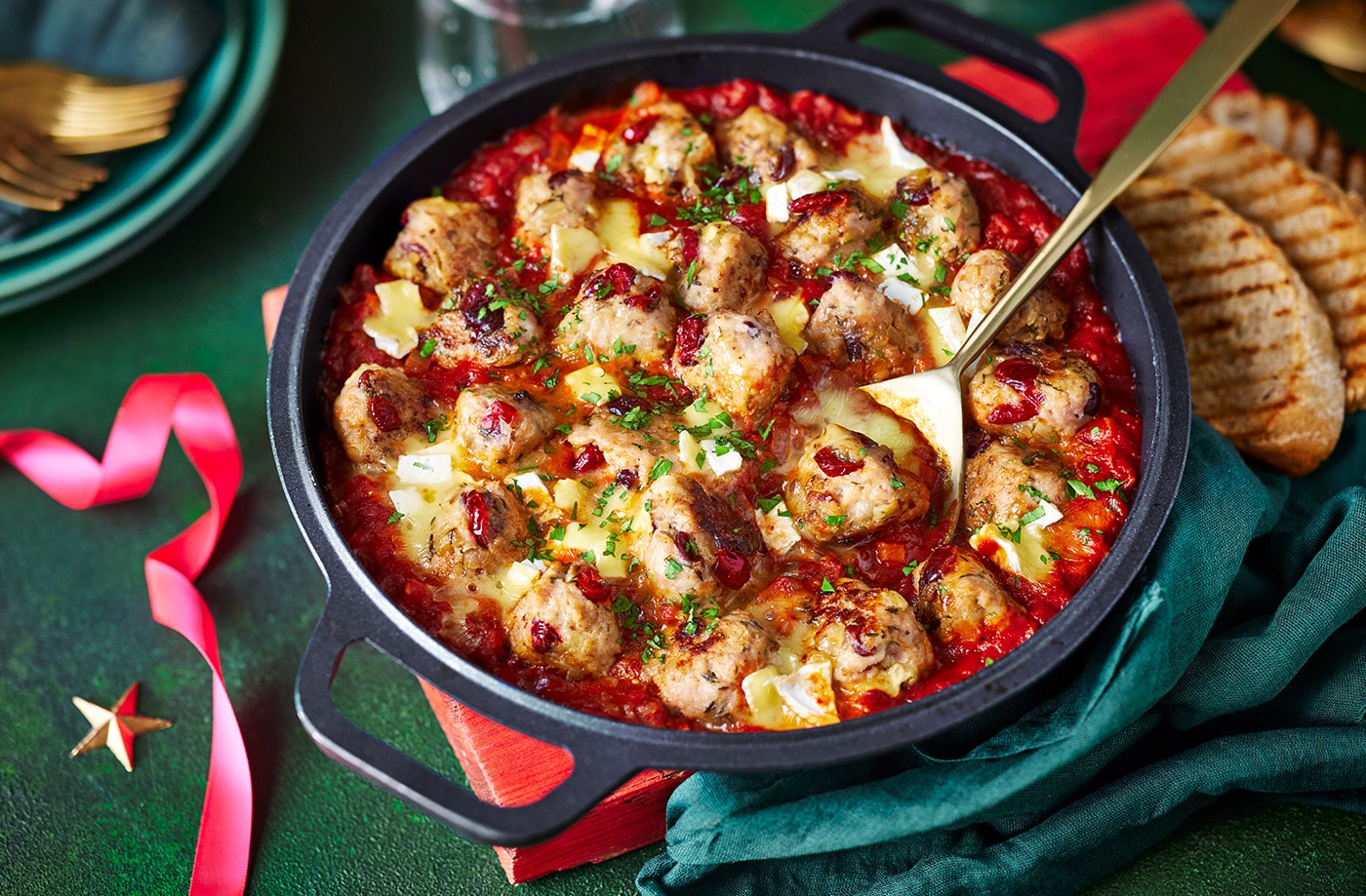Cranberry and brie chicken polpette