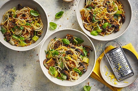Image of "Mushroom and leek spaghetti"