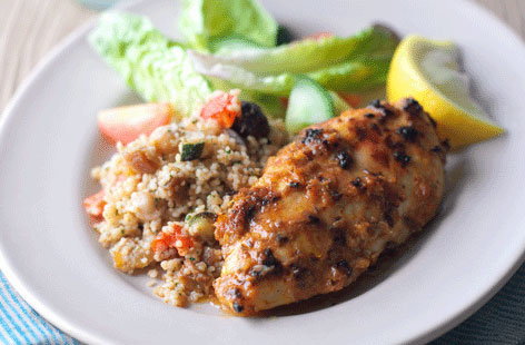 Image of "Grilled chicken with harissa and cumin"