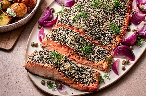 Image of "'Everything bagel' salmon"