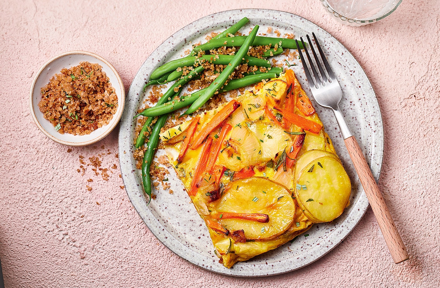 Rosemary root veg frittata
