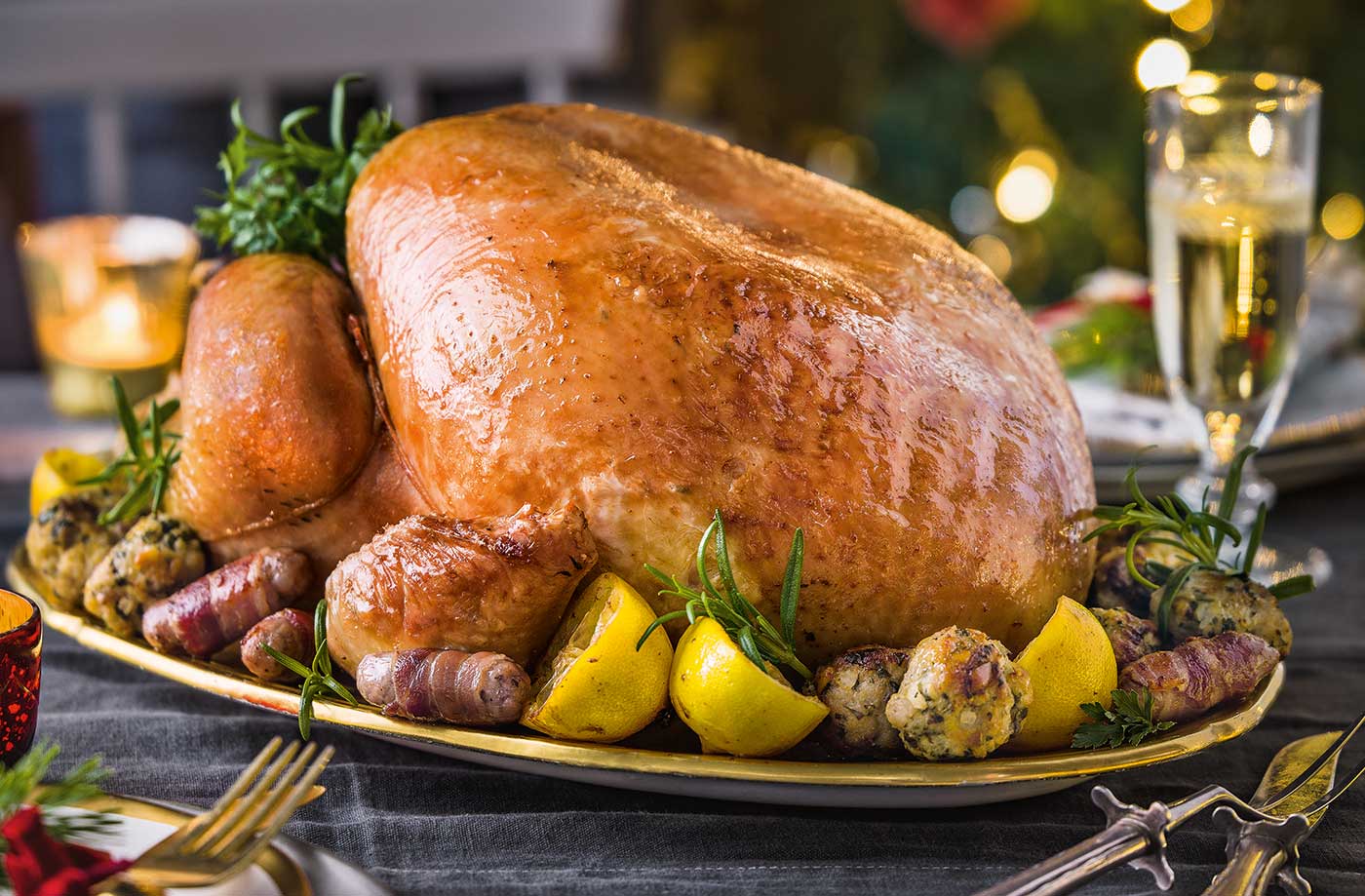 Classic roast turkey with pork and parsley stuffing