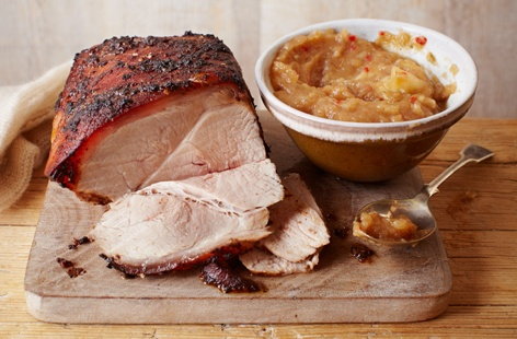 Image of "Jerk roast pork with spiced apple sauce"