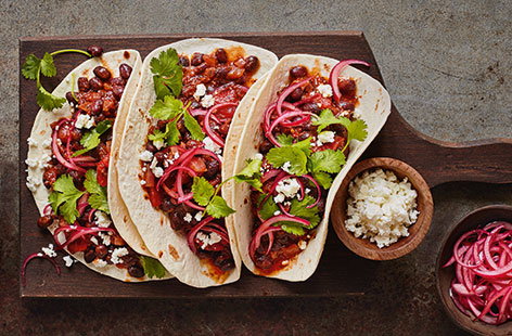 Image of "Espresso black bean tacos"