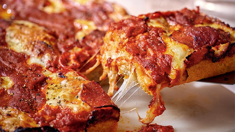 Deep dish pizza