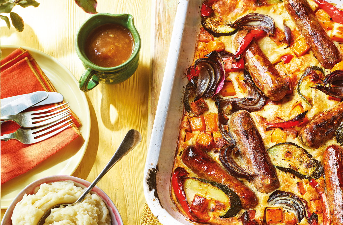 Rainbow veggie toad-in-the-hole