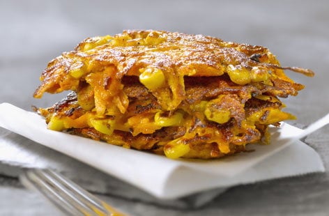 Image of "Sweet potato and sweetcorn rostis"