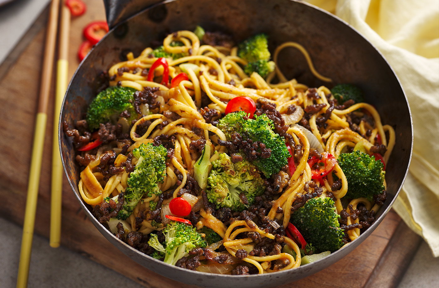 Crispy beef and broccoli stir-fry