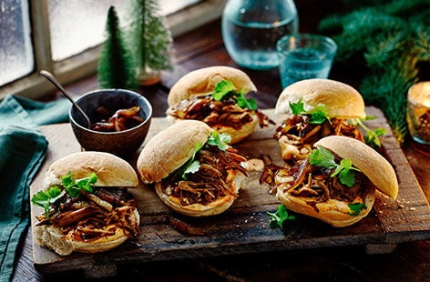 Image of "Spiced pulled pork sliders with balsamic onions"
