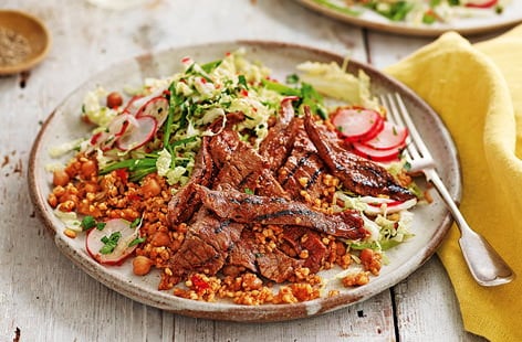 Image of "Thai steak with spiced Asian slaw"