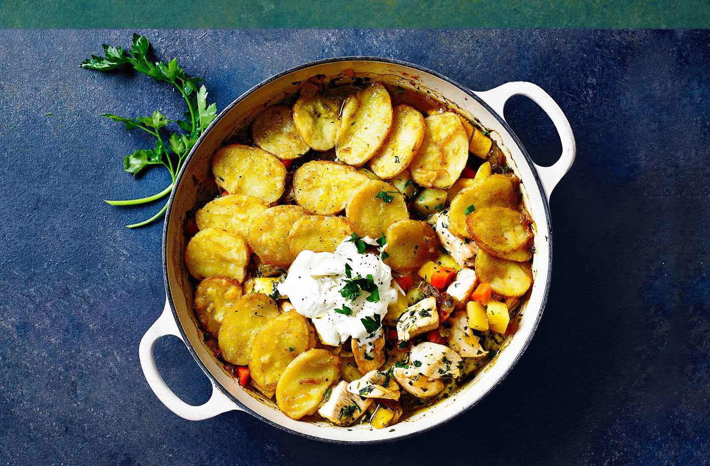 Herby chicken and potato bake