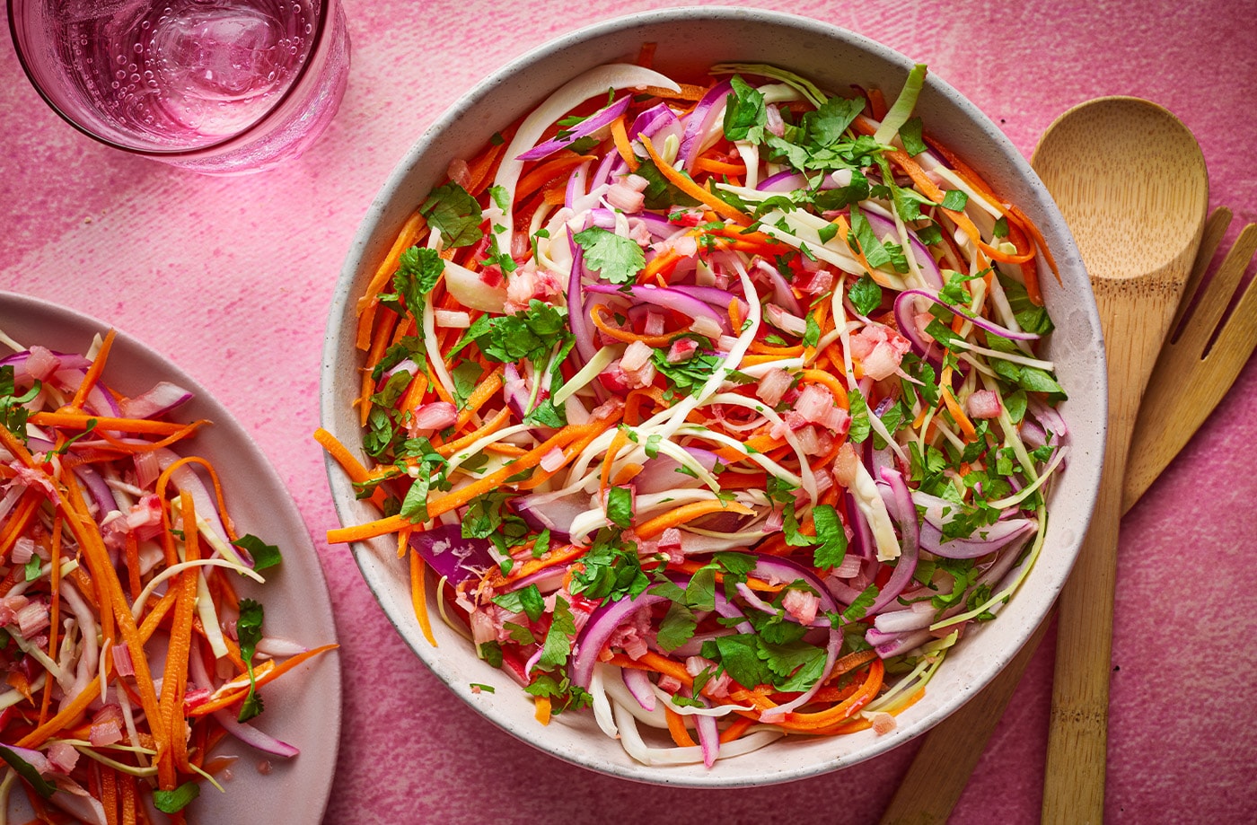 Rhubarb and carrot slaw