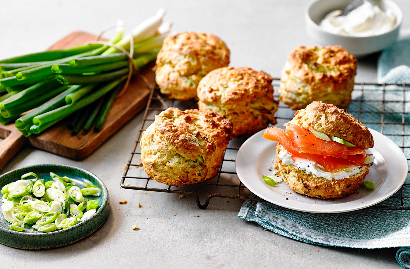 Cheese and spring onion scones