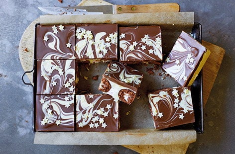 Image of "Chocolate mini roll sheet cake"