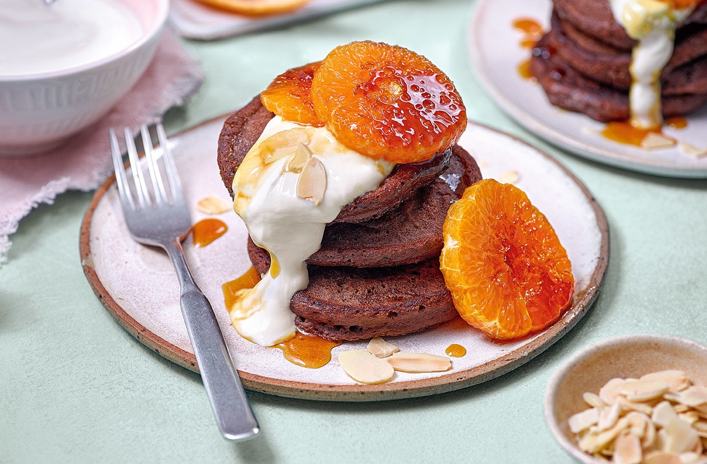 Chocolate orange pancakes
