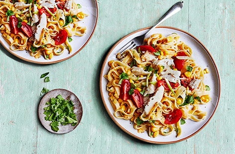 Image of "Smoky basa and sweetcorn pasta"