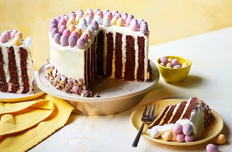Chocolate mini egg vertical cake