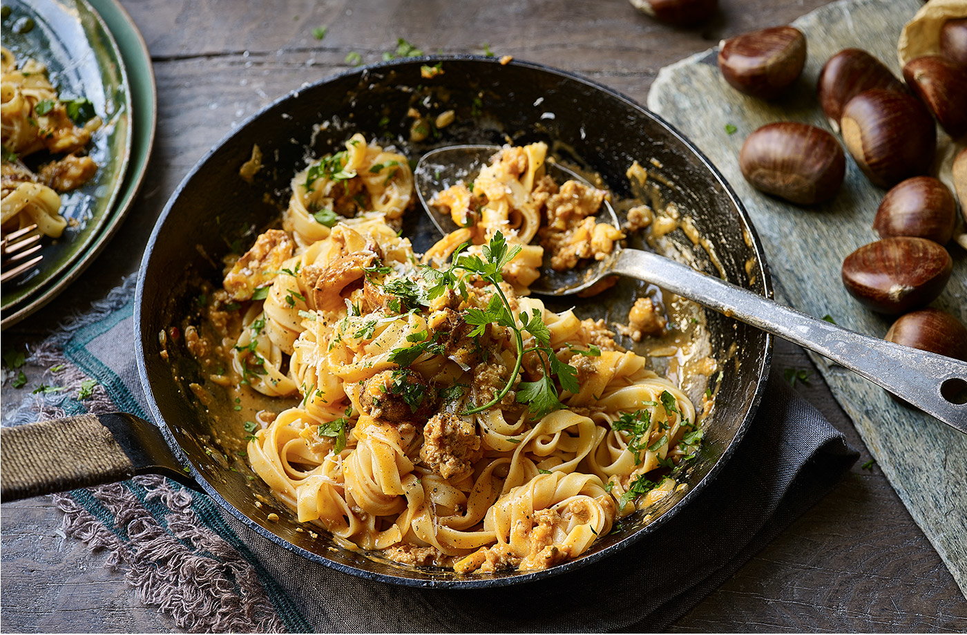 Chestnut and sausage ragu