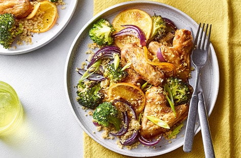 Image of "Chicken, broccoli, and orange couscous"