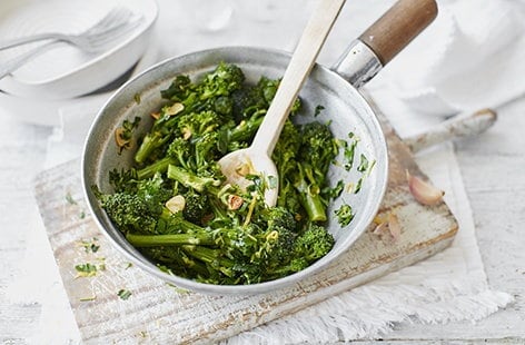 Image of "Purple sprouting broccoli with parsley butter"