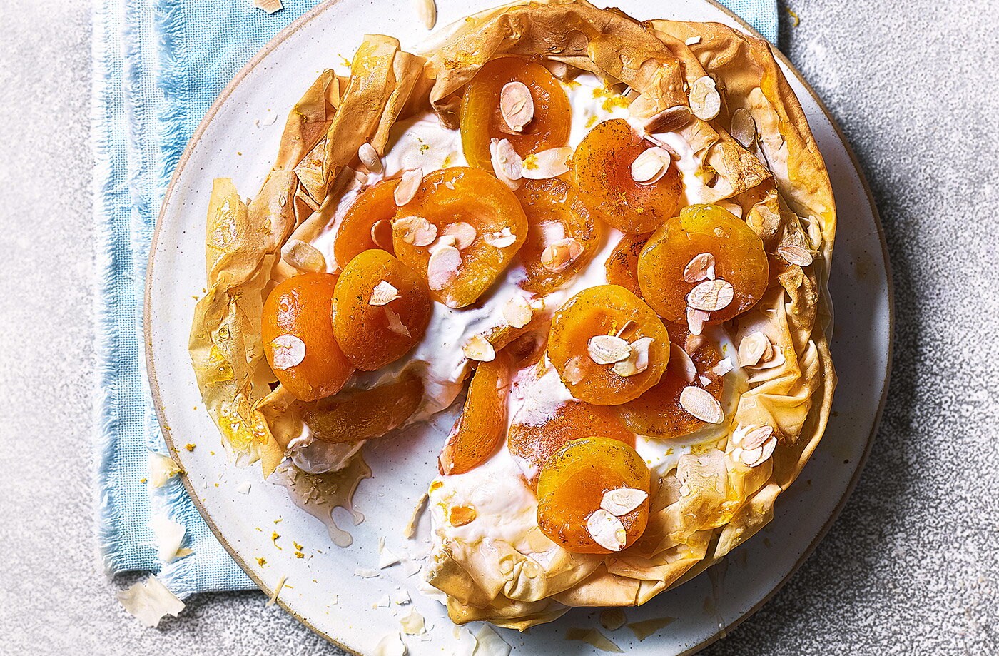 Apricot and orange blossom honey tart