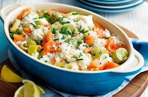 Image of "Salmon and leek risotto"