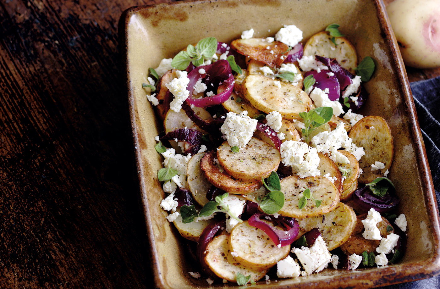Greek-style potatoes with feta and lemon