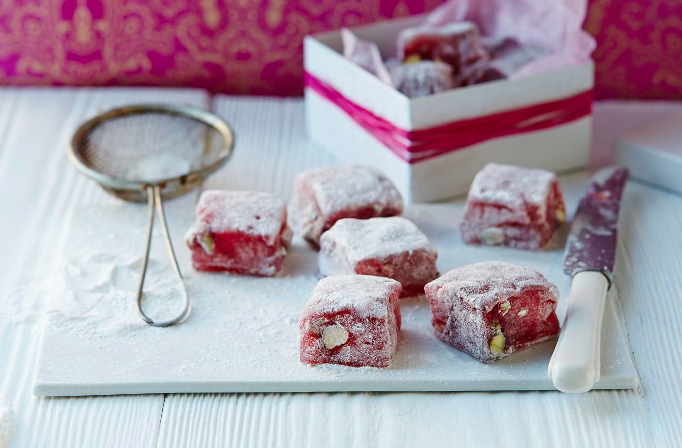 Rose and pistachio Turkish delight