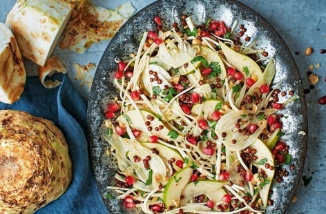Image of "Celeriac, fennel and pear salad with lentils"