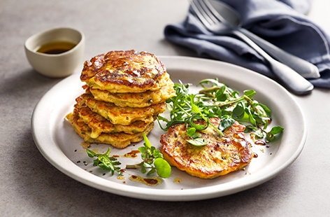 Image of "Leek and Cheddar fritters "