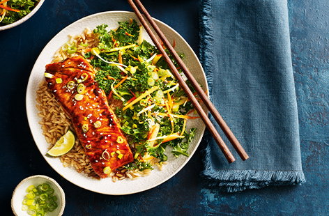 Image of "Ella's 'scratch cook' sticky miso-glazed salmon"