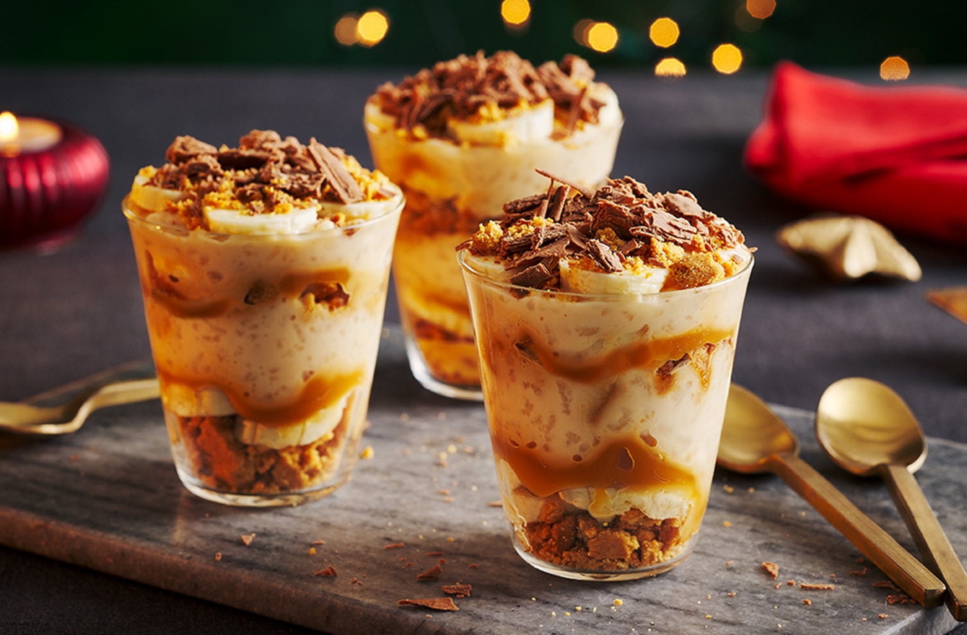 Rice pudding banoffee cups