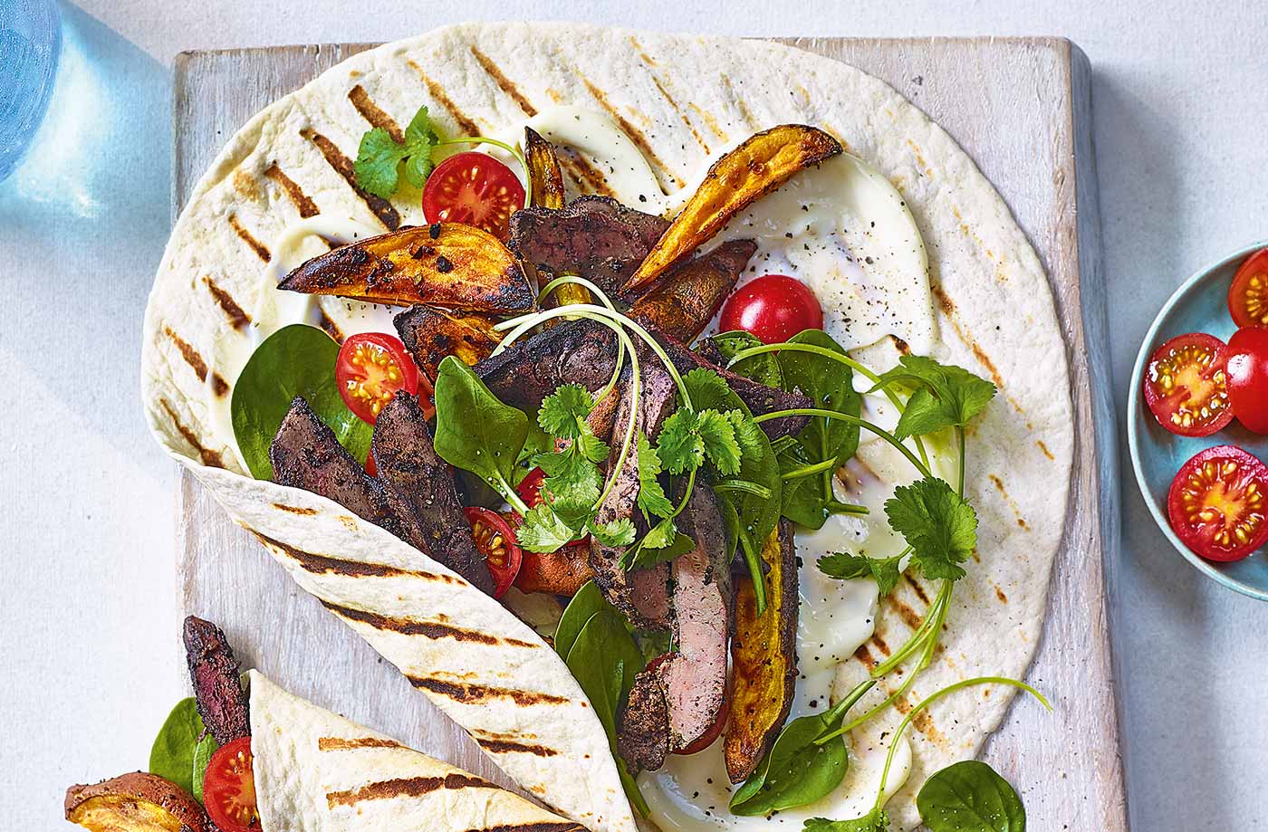 Piri-piri chicken liver wraps