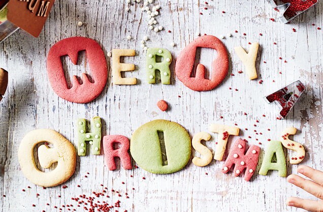 Merry Christmas cookie letters