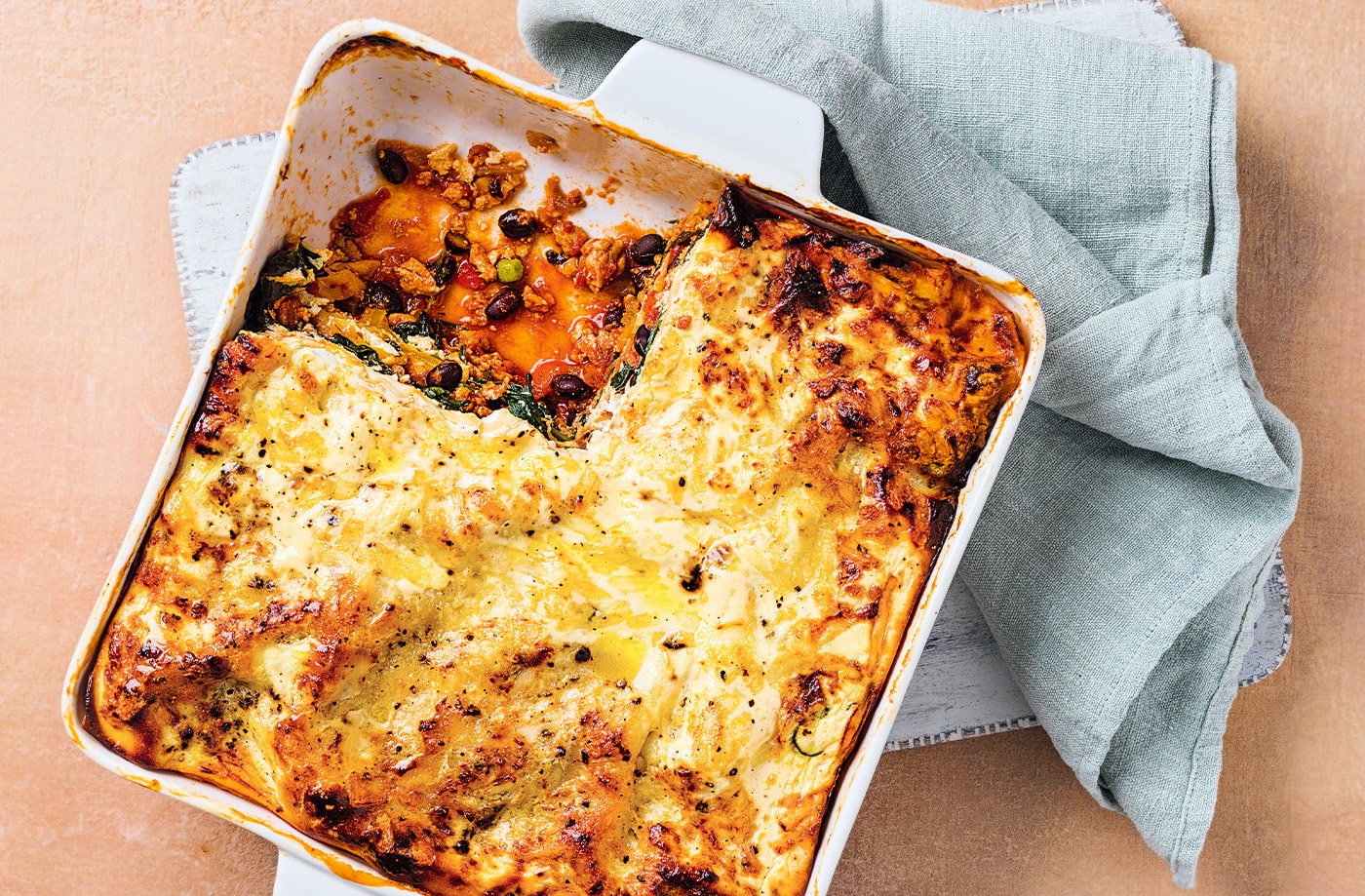 Loaded turkey lasagne