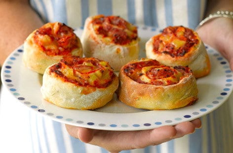 Image of "Ham, cheese and pineapple twirls"